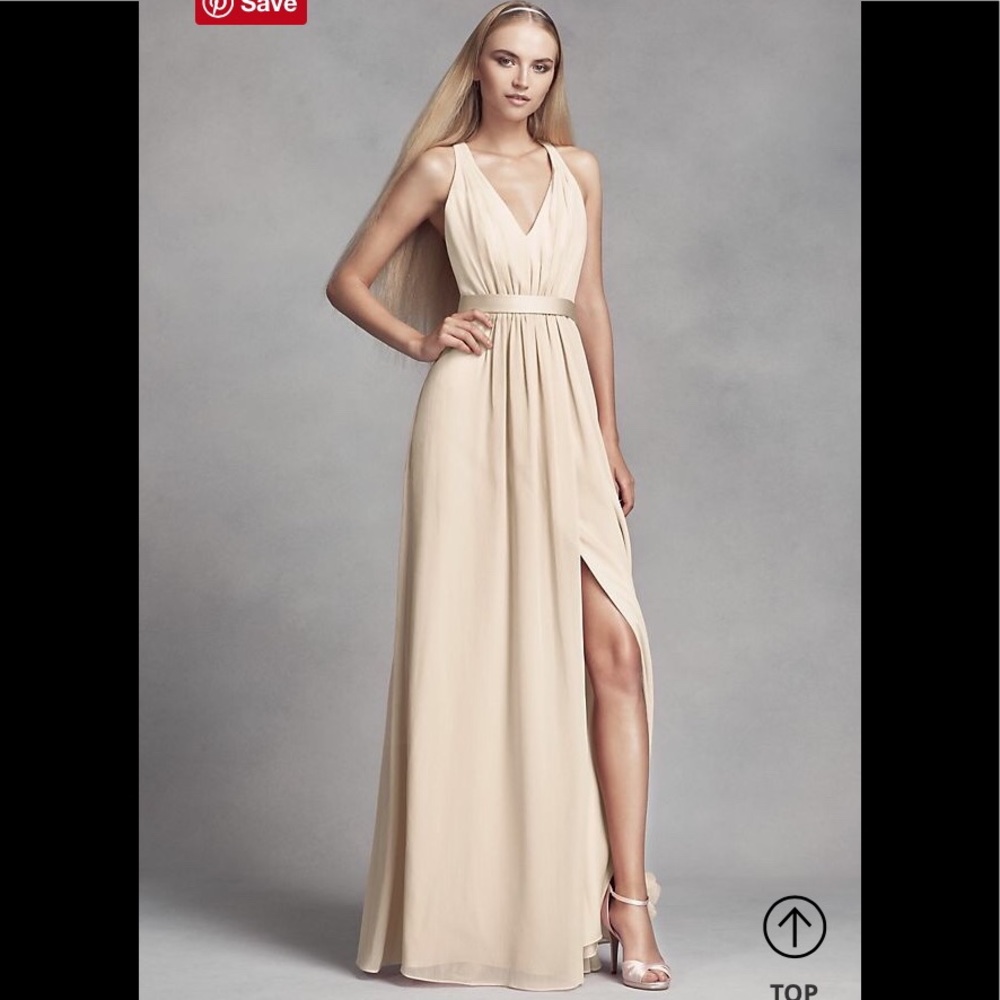 NWT David’s Bridal Champagne Criss Cross Dress